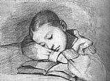 Child Canvas Paintings - Portrait of Juliette Courbet as a Sleeping Child